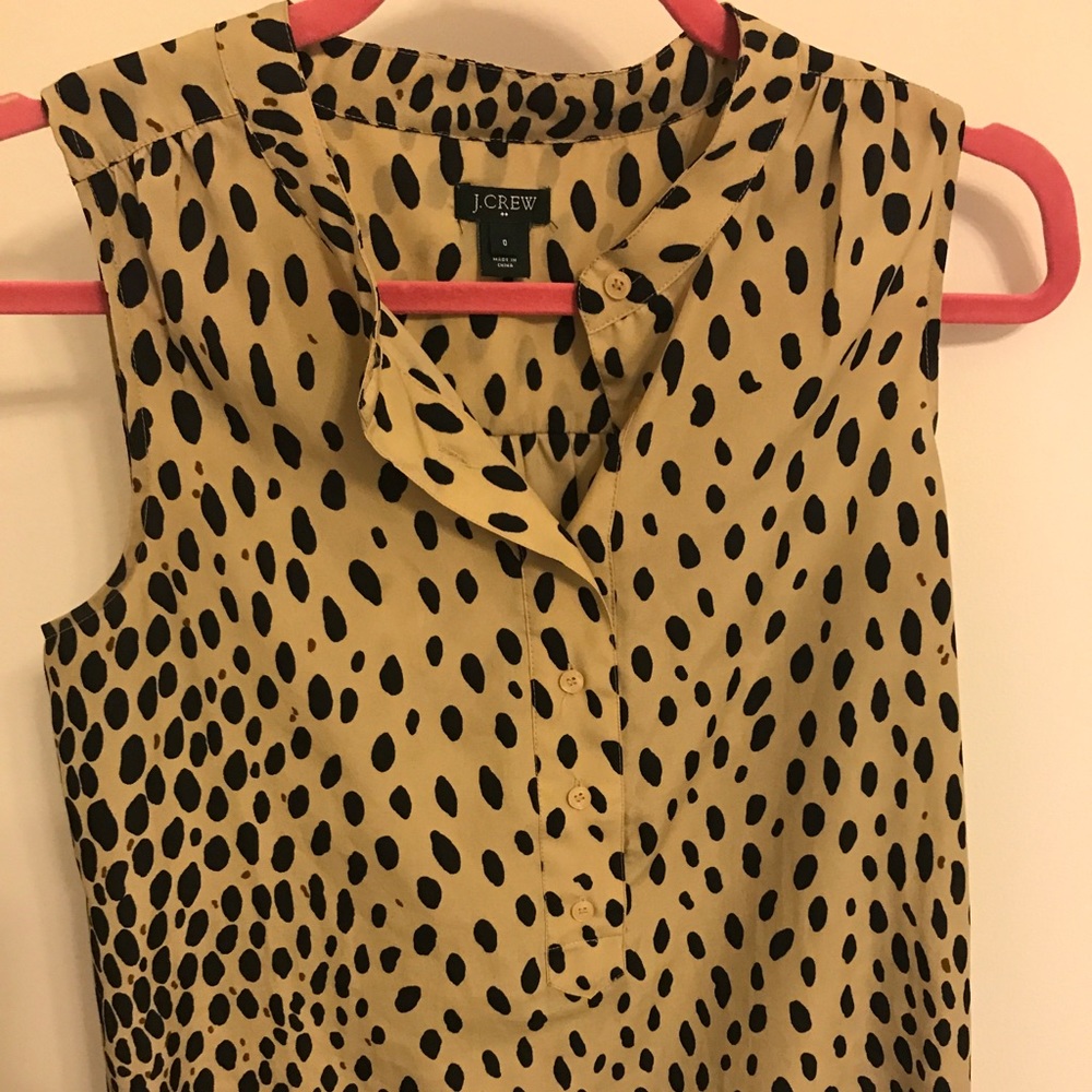 LIKE NEW J CREW LEOPARD SHELL TANK